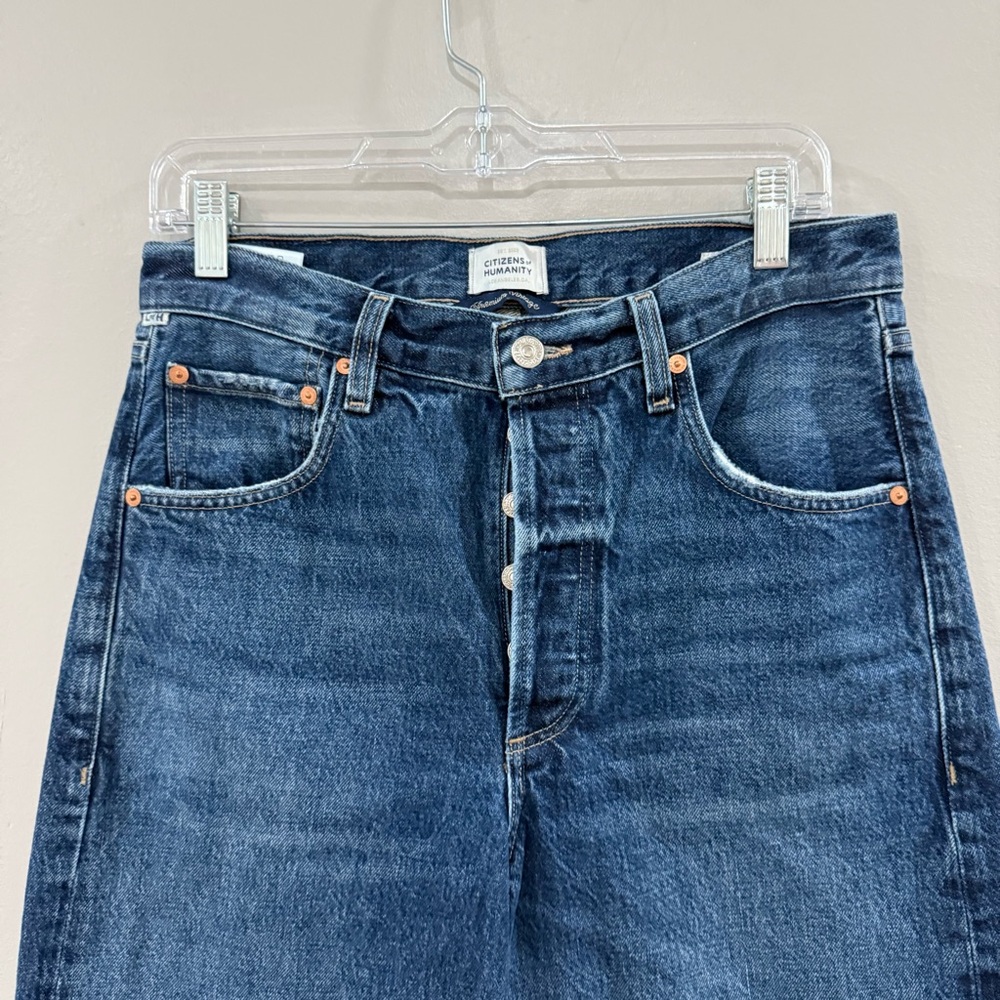Citizens Of Humanity Medium Blue Wide-Leg High-Rise Jeans - Picture 10 of 14